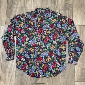 Vintage 90s Floral Button Down Shirt Womens Medium Cottagecore Granny Retro